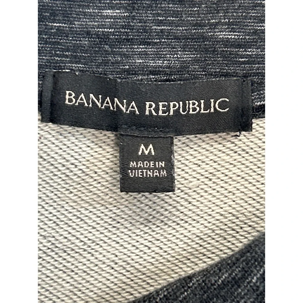 Banana Republic Pullover Mens M Gray Space Dye Funnel Neck‎ Mock Sweatshirt